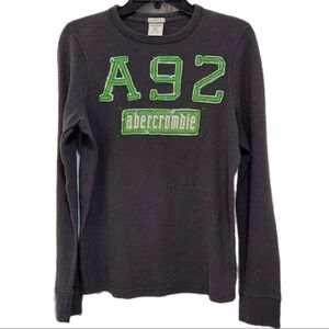 Abercrombie Boys XL Muscle Longs Sleeve Pullover Gray Shirt